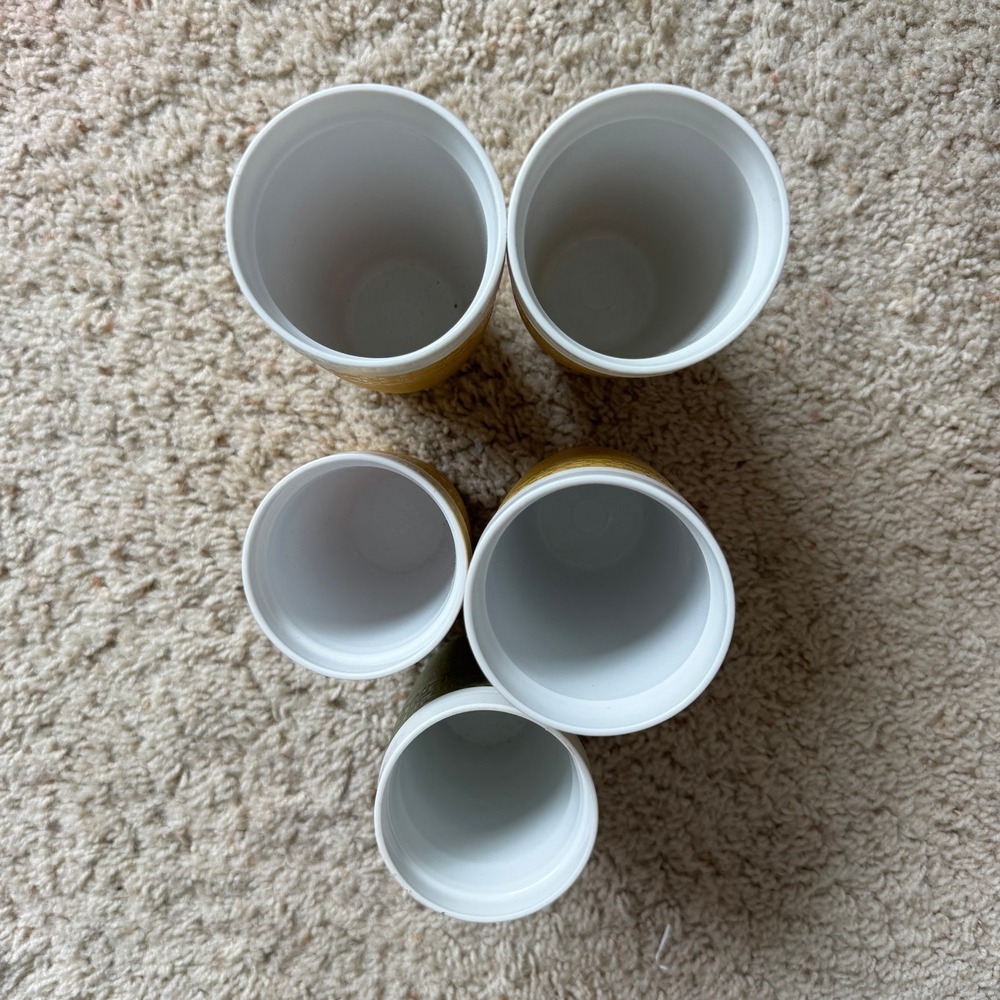 Vintage Olympian Therm-O-Ware Insulated Tumblers Harvest Gold Avocado Green 5pc - Picture 6 of 6